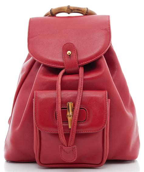 gucci backpack red green straps|Gucci leather drawstring backpack.